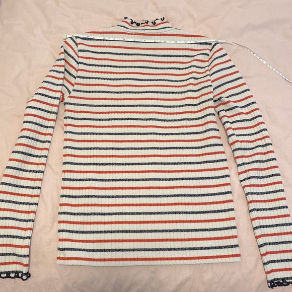 J. Crew Ribbed Mock-neck T-shirt in Stripes Size S - Picture 7 of 14
